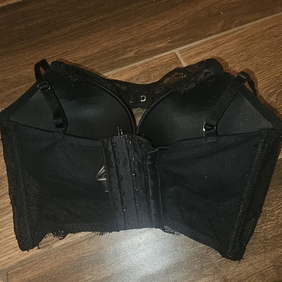 VICTORIA SECRET SZ 32D VERY SEXY PUSHUP BRA BLACK LACE - Picture 5 of 5
